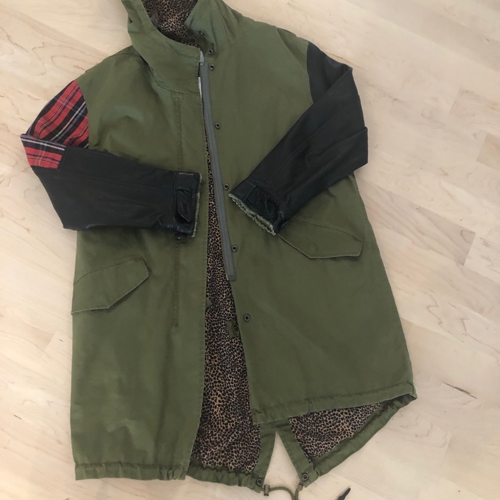 Current/ Elliott leather sleeve jacket